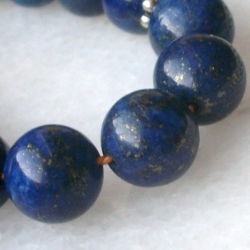 3 perles percé lapis lazuli 8mm pierre naturelle a43