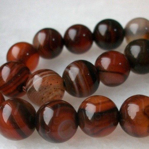 Bague En Pierre Naturelle Agate Marron - Taille 60 (T20) - Neuf Avec étiquettes - Gemmes De L'Ursuya