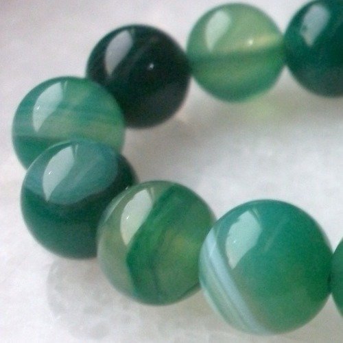 Lot de 30 perles percé pierre fine agate vert 6mm gemme pierre naturelle semi précieuse