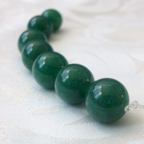 6 perle percé pierre fine agate vert 10mm gemme pierre naturelle semi précieuse