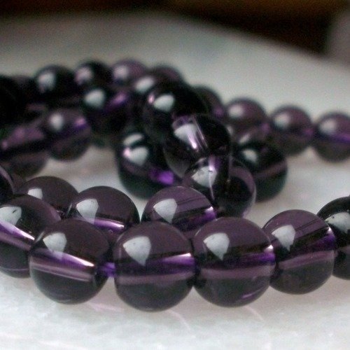 10 perles percé quartz violet 6mm gemme pierre naturelle semi précieuse
