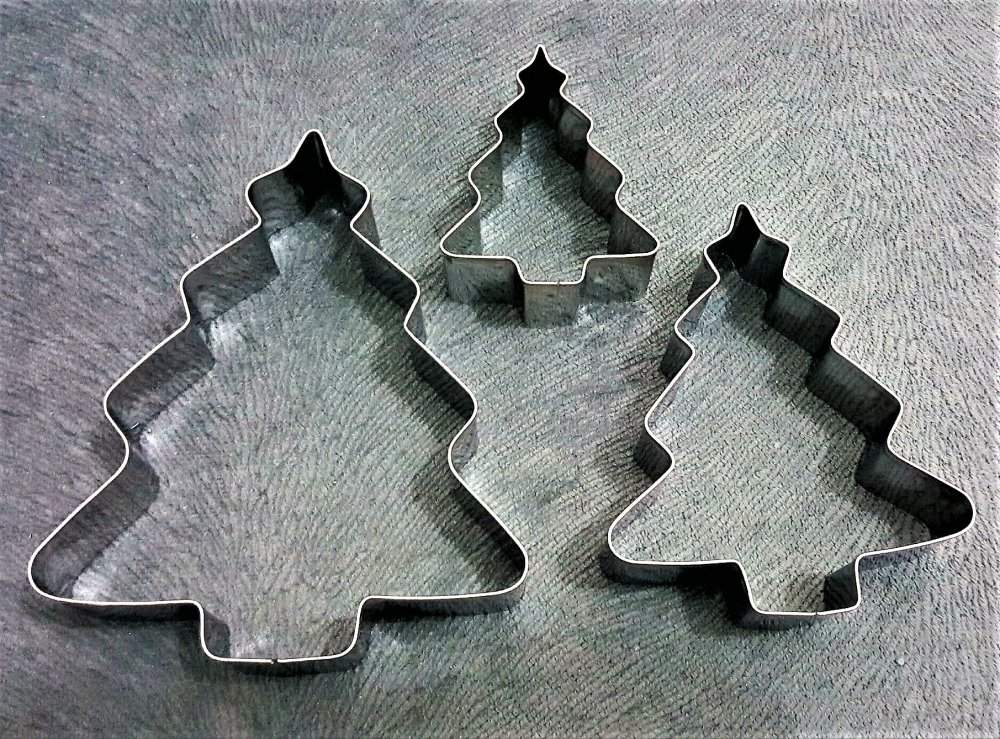 3pcs moules outil ensemble emporte pièce acier 11cm sapin noel nature arbre  acier pour décoration gâteau biscuit légume fruit fimo - Un grand marché