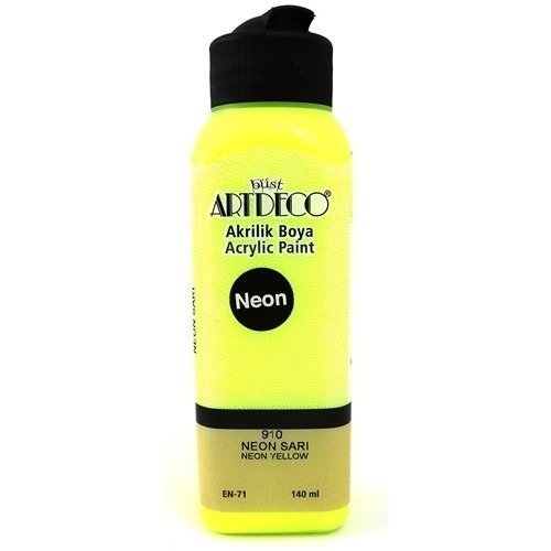 140ml de peinture acrylique jaune neon fluo 910 ou peinture à l'eau pour plâtre ou poudre de marbre
