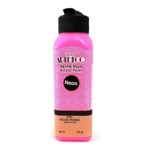 140ml de peinture acrylique rose neon fluo 930 ou peinture à l'eau pour plâtre ou poudre de marbre