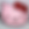 Décorations appliques embellissements chat rose noeud rouge en feutrine 8cm scrapbooking b5