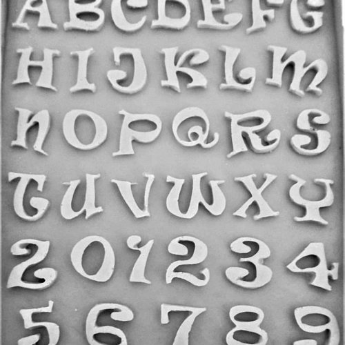 Moule silicone mini lettres alphabet chiffres forme manuscrit pour pâte polymère fimo plâtre savon cire argile résine k228 5e70
