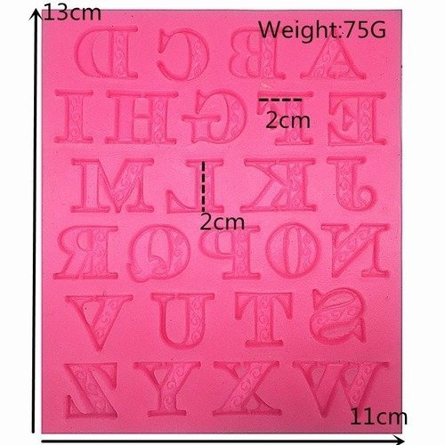 MOULE SILICONE LETTRES de l' alphabet pour création, résine, bijoux, pate Fimo EUR 3,90 - FR