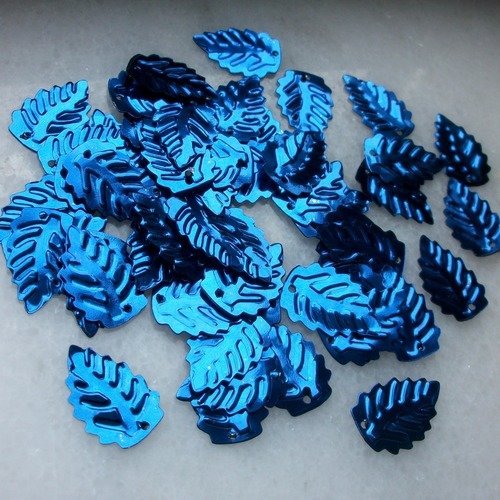 500 paillettes sequins feuilles bleu un trou scrapbooking décoration embellissement couture b14