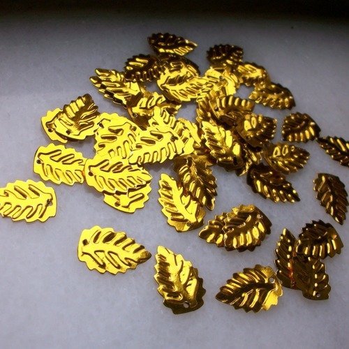 500 paillettes sequins feuilles doré un trou scrapbooking décoration embellissement couture b14