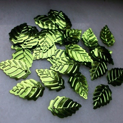 200 paillettes sequins feuilles vert kaki un trou scrapbooking décoration embellissement couture b14