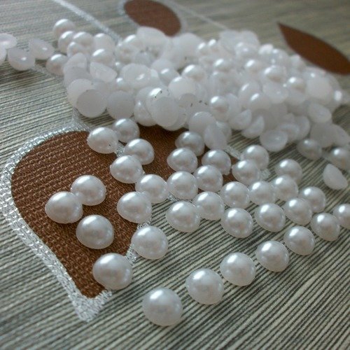 8000 cabochons demi perle blanc lustré largeur 6mm à coller pour scrapbooking embellissement décorations b6