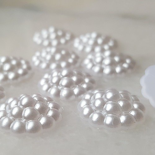 100 cabochons demi perle lustré largeur grappe 10mm à coller pour scrapbooking embellissement décorations