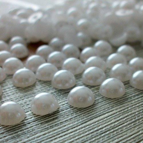 500 cabochons demi perle blanc lustré largeur 10mm à coller pour scrapbooking embellissement décorations b50