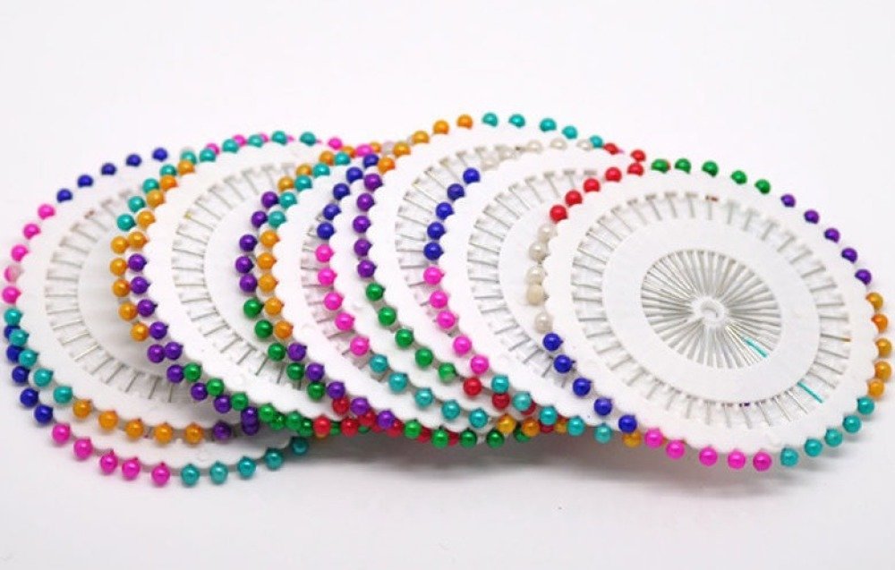 100x Épingles à tête colorées 35 mm - Accessoires de couture / fournitures  de couture | bol