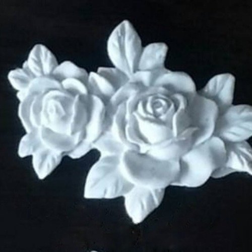 Moule silicone fleur double roses pour pâte polymère fimo plâtre wepam cire savon fimo argile polyester k340 5e35