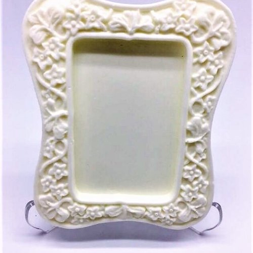 Moule silicone cadre photo miroir 9,5cm fleurs liane pour pâte polymère fimo plâtre wepam résine ciment polyester argile k386