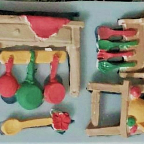 Moule silicone cuisine table chaise couvert pot de confiture pour fimo plâtre wepam porcelaine cire résine k677