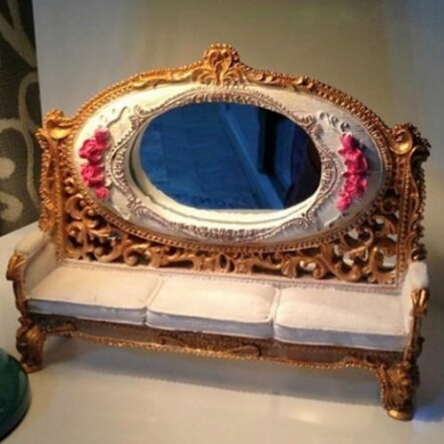 Moule silicone cadre photo miroir canapé 22cm fauteuil 3d fleur roses pour pâte polymère plâtre cire argile résine k248 6g1500