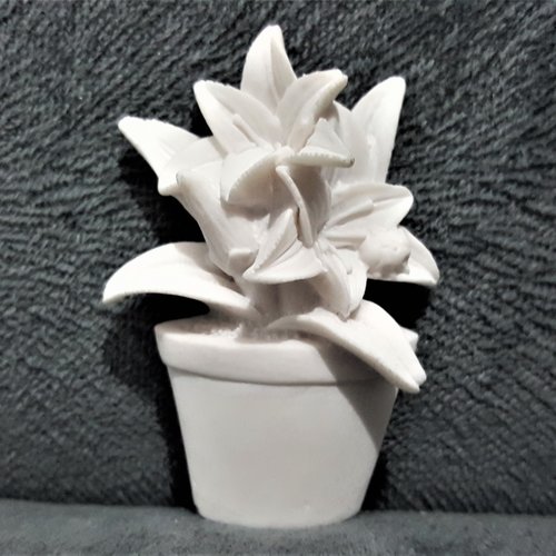 Moule silicone pot de fleur lys coccinelle pour plâtre porcelaine cire savon fimo argile résine fimo pâte polymère polyester k766 3e60