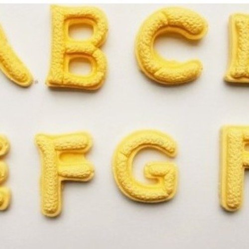 Moule silicone lettres de l alphabet texture cake pour pâte polymère fimo plâtre savon cire argile résine k392