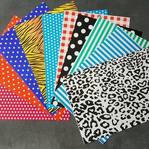 10 feuilles cartonné motifs multicolore double face origamie format 22x32cm pour activités manuelles créative scrapbooking c7