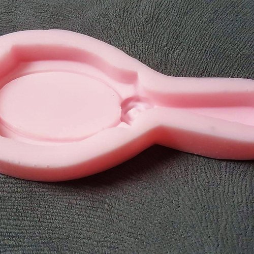 Moule Silicone Fimo – Cadre Photo Miroir 12cm, Fabrication Française, Rose