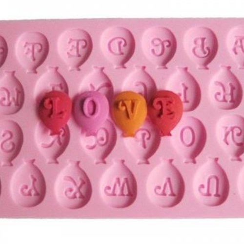 Moule silicone lettres de l alphabet en forme de ballon pour pâte polymère fimo plâtre savon cire argile résine k252 5e110