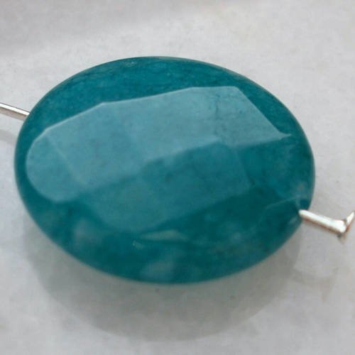 1 pendentif perle plate agate à facette pièce facetté 20mm percé gemme pierre naturelle semi a37