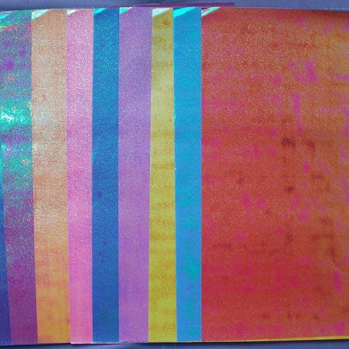 10 feuilles de lino avec 10 couleurs nacré avec relief sableux format 24x34cm pour scrapbooking c7