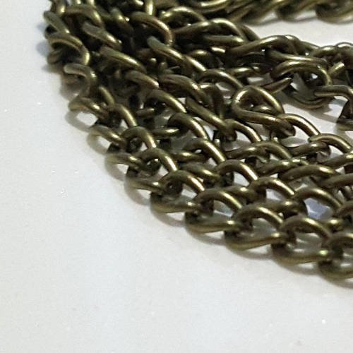 5 mètres de chaîne à maille largeur 3mm en métal bronzé pour la réalisation de vos bijoux
