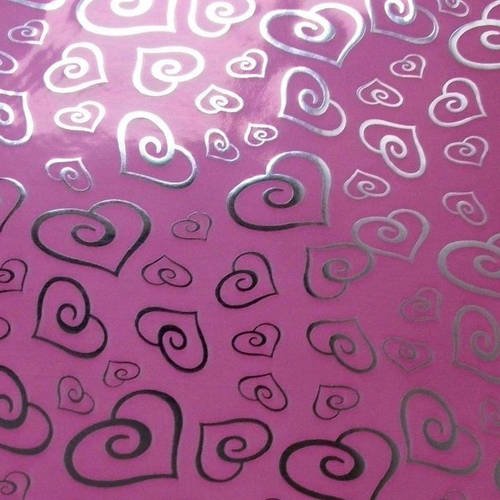 50 emballages 29x31cm pochettes cadeaux rose métallisé coeur argenté sachets avec rabat à ruban adhésif