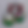 1 pendentif chat ours lapin étoile blanc rose et vert 28x26mm signe du zodiaque balance email en métal argenté