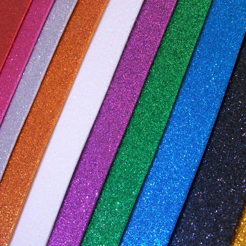 10 coupon en mousse pailletée eva effet glitter multicolore paillette format a4 20x30cm assortiment 10 couleurs différentes