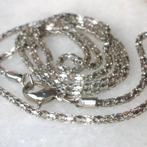 1 collier chaîne serpent avec mousquetons 58cm en métal couleur acier pour pendentif bijoux a15