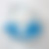 1 pendentif chat dance robe bleu 25x21mm email en métal argenté émaillé