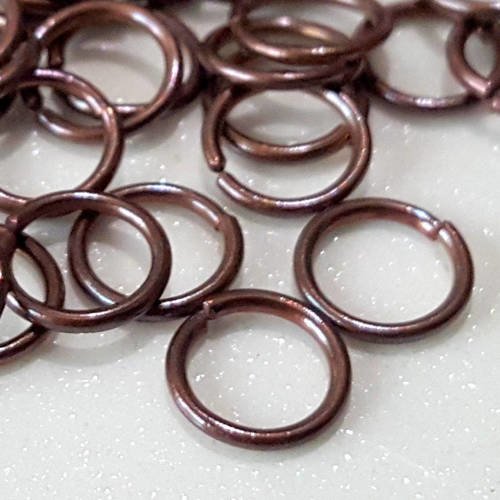 100 anneaux de jonction 7mm en métal couleur cuivre épaisseur 0,7mm métal cuivré