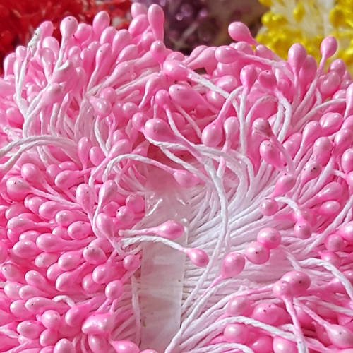 20 tiges pistils étamines rose  lustré 5.5cm pour fleurs artificielles b46