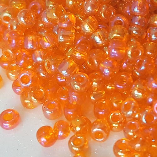 1200 perles soit 40 grammes de rocailles 3mm orange transparent irisé perles en verre pour shamballa collier