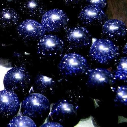 30 perles percés 6mm pierre de soleil arénarie goldstone bleu naturelle ∞