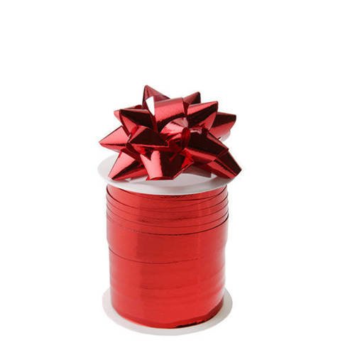 150 mètres de ruban bolduc rouge métallique largeur 8mm pour emballage cadeaux &amp; décoration