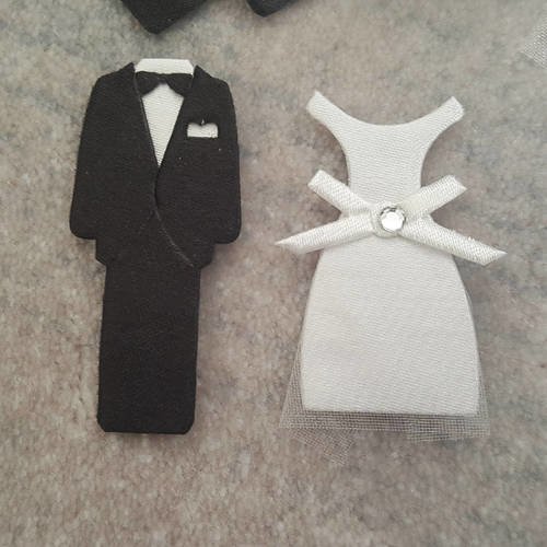 50 costumes de mariage en tissus satin et strass pour invitation carte cérémonie
