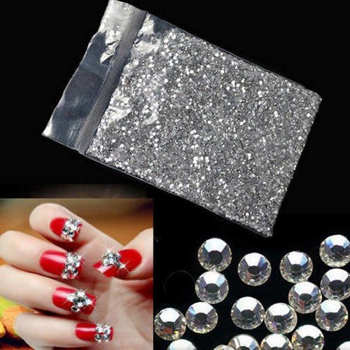 1400 strass en verre facetté argenté transparent à facette ss6 2mm fond plat customisation à coller a16