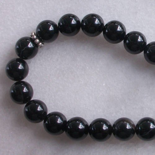 30 perles percés onyx noir 8mm pierre fine gemme pierre naturelle semi précieuse a43
