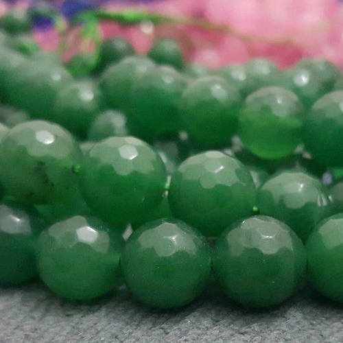15 perles percé cristal de jade 12mm facetté gemme pierre naturelle semi précieuse à facette b63