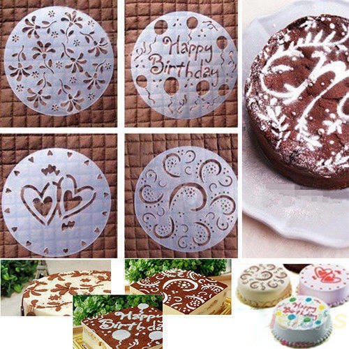 4 pochoirs pour décoration de pâtisserie bateaux pâtisserie anniversaire sucre  glace ou cacao diamètre 20cm raf a5 - Un grand marché