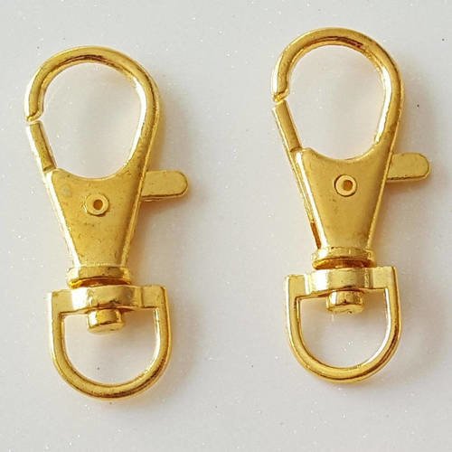 100 grand mousqueton porte clé porte-clé doré 38mm pour sac accessoire maroquinerie