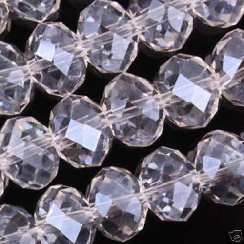 100 perles transparent ab 6mm 6x5mm de bohème en verre à facettes transparente 6mm b56