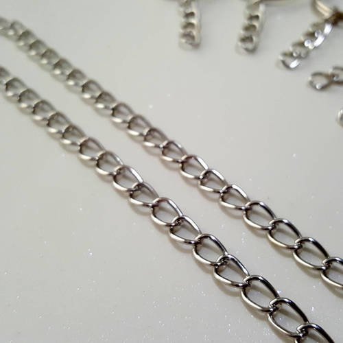 5 mètres de chaîne à maille largeur 3mm en métal argenté pour la réalisation de vos bijoux colliers bracelets accessoires