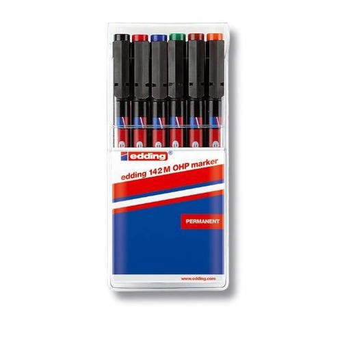 6 stylos marqueur edding 140s 0,3mm feutre indélébile multicolore à encre permanente pour rétroprojection cd dvd verre plastique a24