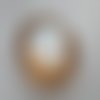 1 perle de bohème ovale plate doré 24x20mm en verre à facettes transparente a45